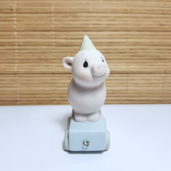 Precious Moments Pig Heaven Bless Your Special Day 3 Bisque Porcelain Vintage - Picture 2 of 7